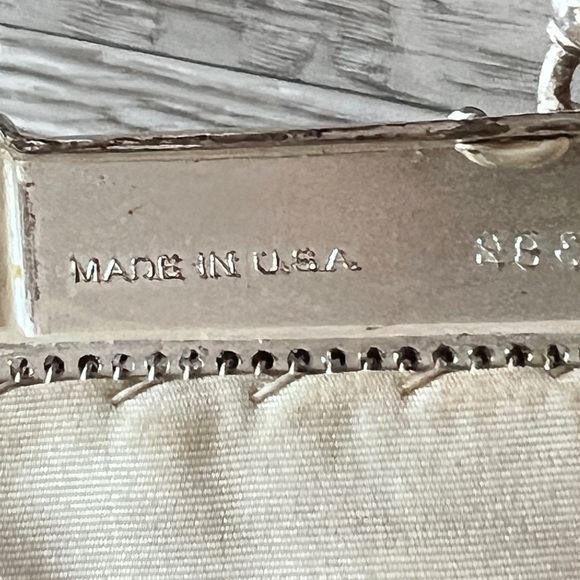 20s Mini Bag Silver Frame Mesh Chainmail Evening KissLatch w/Chain | Antique - Picture 7 of 10